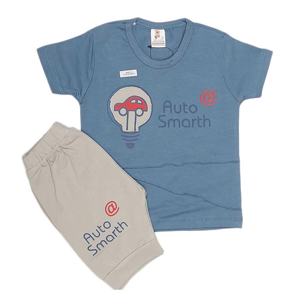 Boys Half Sleeves Suit (2200) - Blue, Kids, Boys Sets And Suits, Chase Value, Chase Value