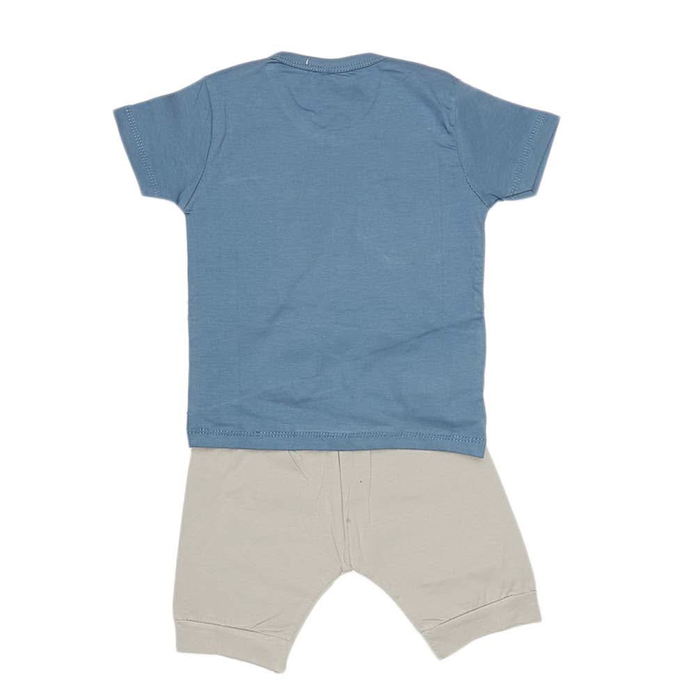 Boys Half Sleeves Suit (2199) - Steel Blue, Kids, Boys Sets And Suits, Chase Value, Chase Value