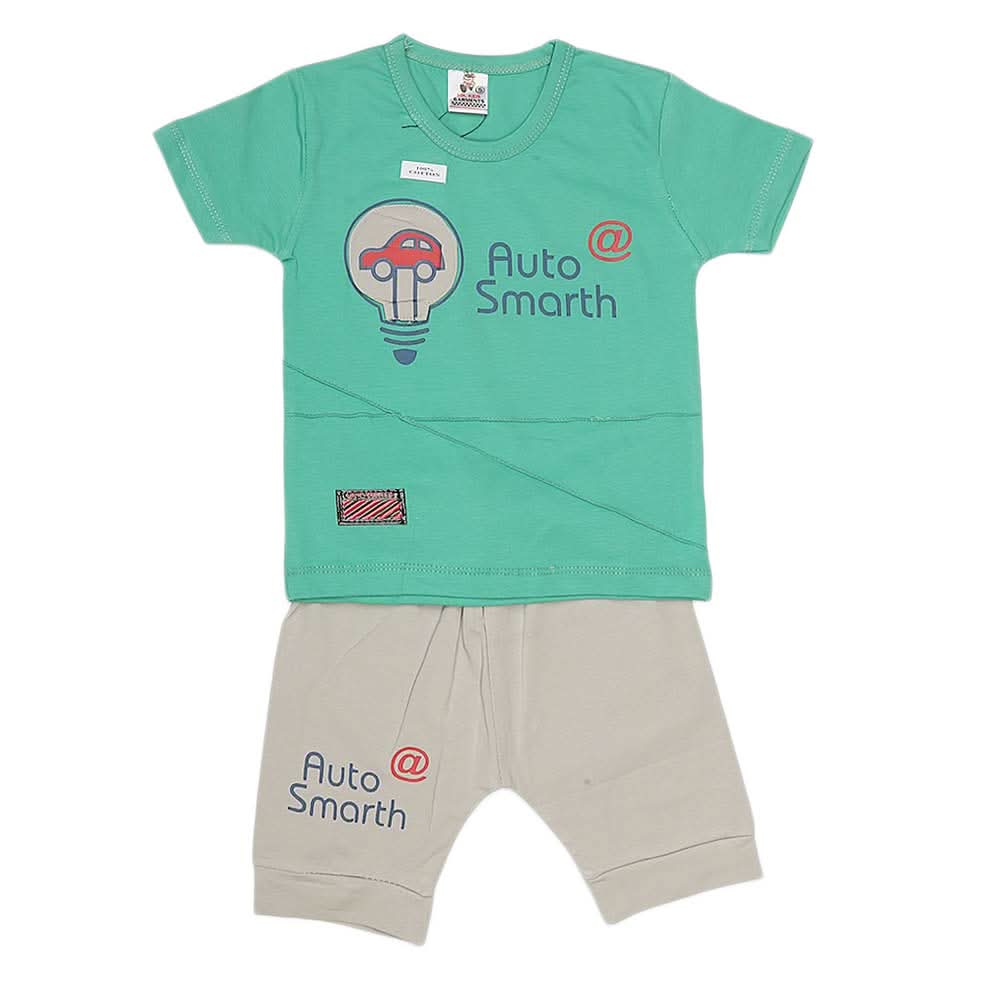 Boys Half Sleeves Suit (2199) - Sea Green, Kids, Boys Sets And Suits, Chase Value, Chase Value