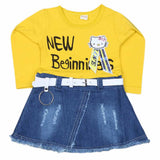 Girls Full Sleeves Frock - Yellow, Kids, Girls Frocks, Chase Value, Chase Value