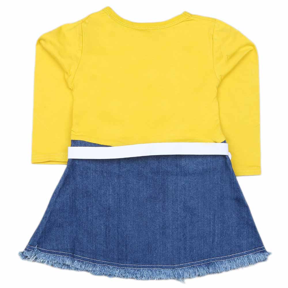 Girls Full Sleeves Frock - Yellow, Kids, Girls Frocks, Chase Value, Chase Value