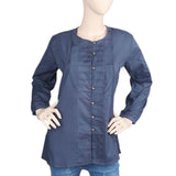 Women's Full Sleeves Western Top - Steel Blue, Women, T-Shirts And Tops, Chase Value, Chase Value