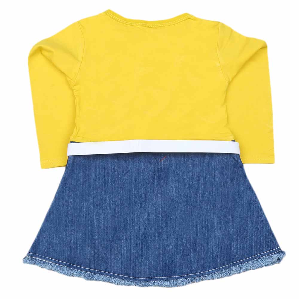Girls Full Sleeves Frock - Yellow, Kids, Girls Frocks, Chase Value, Chase Value