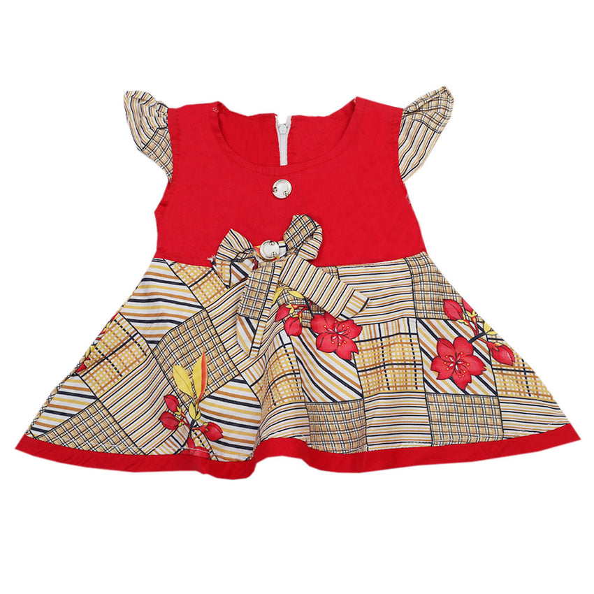 Newborn Girls Frock - Red, Newborn Girls Frocks, Chase Value, Chase Value