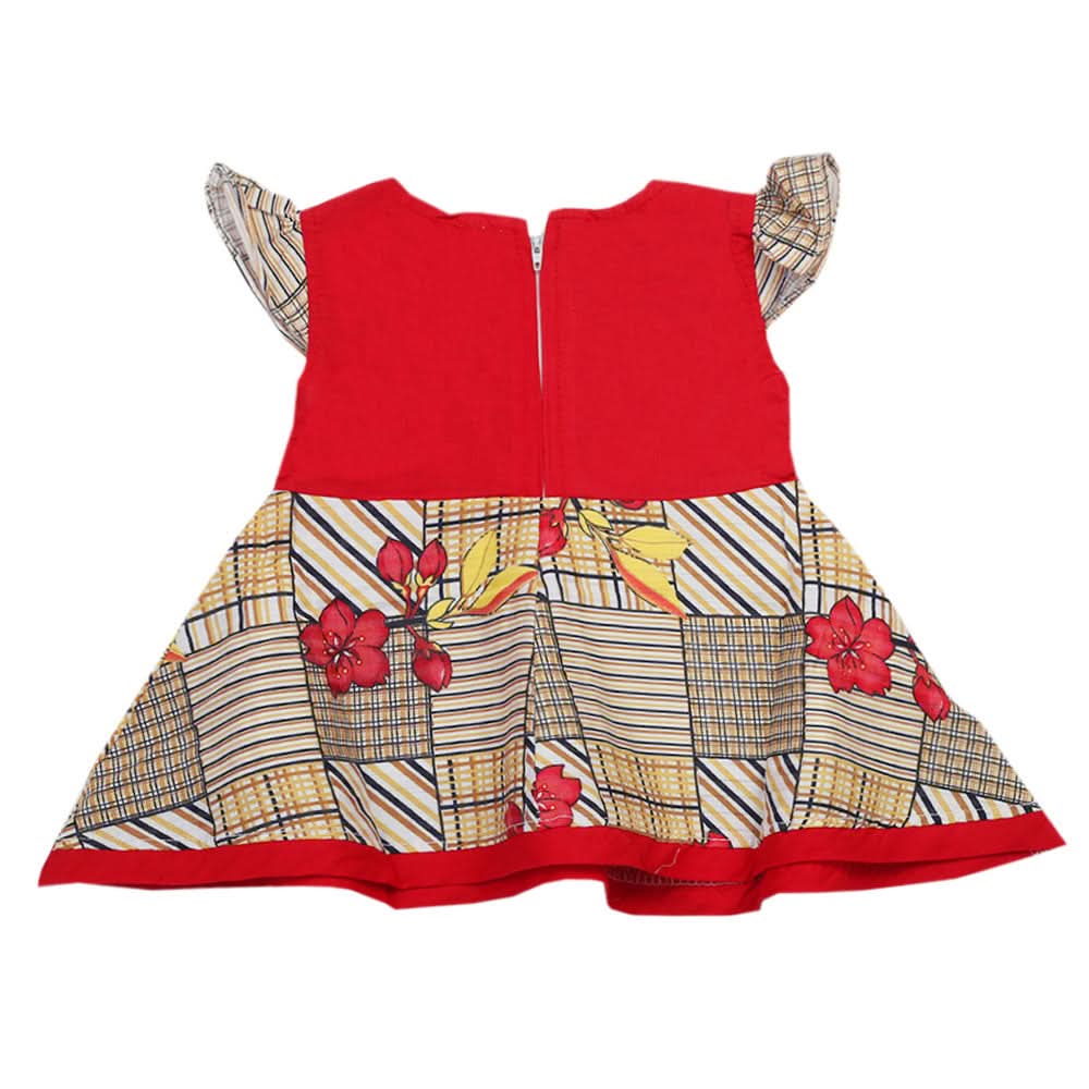 Newborn Girls Frock - Red, Newborn Girls Frocks, Chase Value, Chase Value