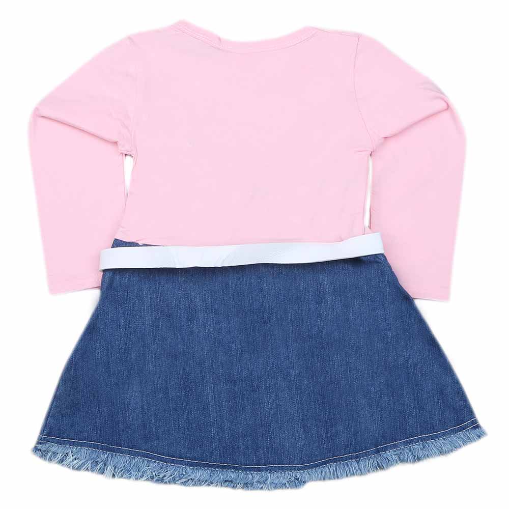 Girls Full Sleeves Frock - Light Pink, Kids, Girls Frocks, Chase Value, Chase Value
