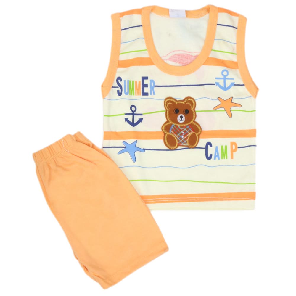 Newborn Boys Sando Suit 1121 - Orange, Kids, Boys Sets And Suits, Chase Value, Chase Value