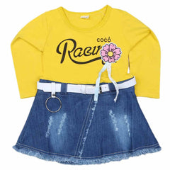 Girls Full Sleeves Frock - Yellow, Kids, Girls Frocks, Chase Value, Chase Value
