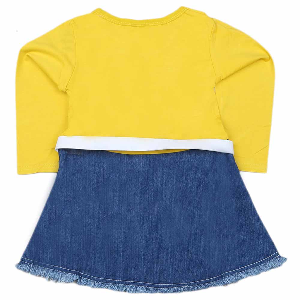 Girls Full Sleeves Frock - Yellow, Kids, Girls Frocks, Chase Value, Chase Value