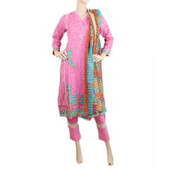 Women's Shalwar 3 Pcs Suit 3080 - Pink, Women, Shalwar Suits, Chase Value, Chase Value