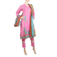 Women's Shalwar 3 Pcs Suit 3080 - Pink, Women, Shalwar Suits, Chase Value, Chase Value