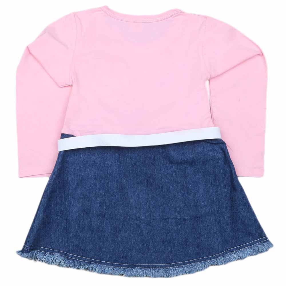 Girls Full Sleeves Frock - Light Pink, Kids, Girls Frocks, Chase Value, Chase Value