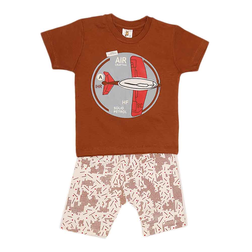 Boys Half Sleeves Suit (2209) - Brown, Kids, Boys Sets And Suits, Chase Value, Chase Value