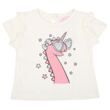 Newborn Girls Unicorn T-Shirt - Off White, Kids, NB Girls T-Shirts, Chase Value, Chase Value