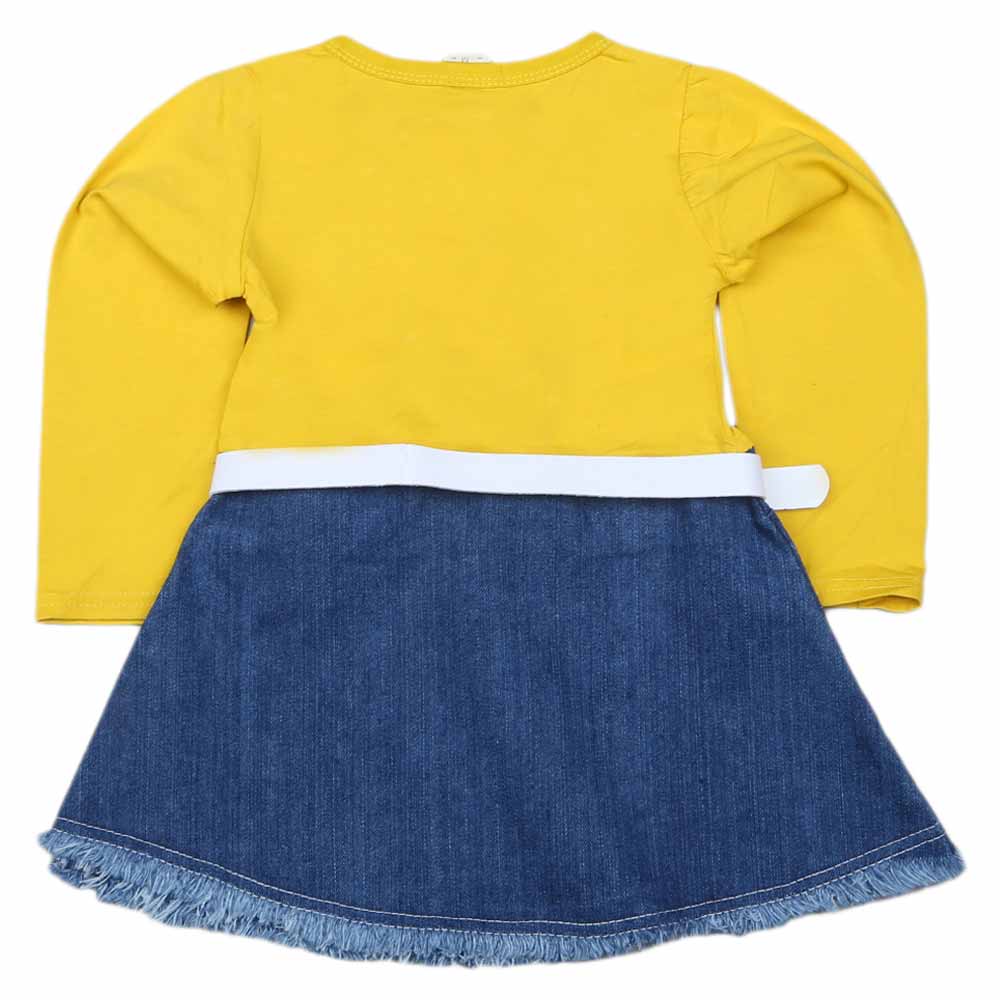 Girls Full Sleeves Frock - Yellow, Kids, Girls Frocks, Chase Value, Chase Value