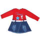 Girls Full Sleeves Frock - Red, Kids, Girls Frocks, Chase Value, Chase Value