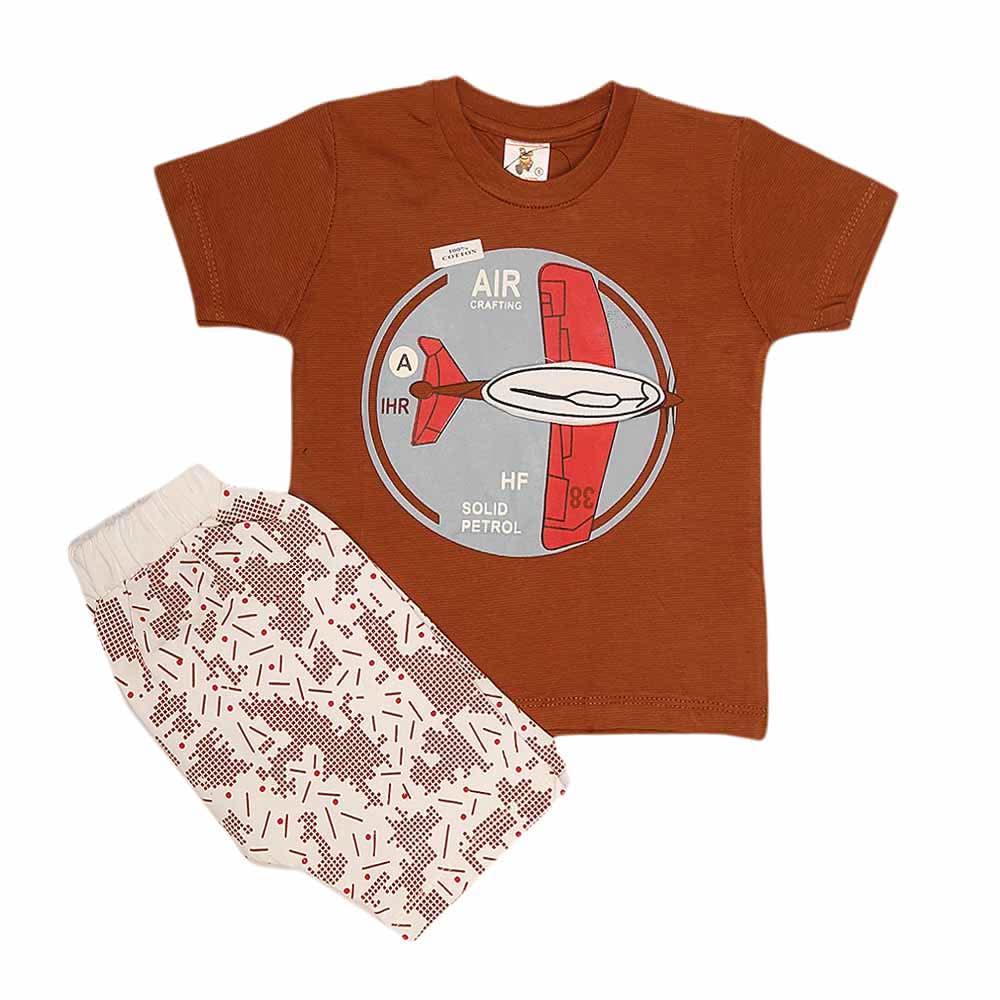 Boys Half Sleeves Suit (2209) - Brown, Kids, Boys Sets And Suits, Chase Value, Chase Value