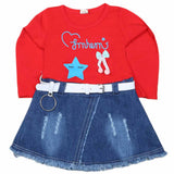 Girls Full Sleeves Frock - Red, Kids, Girls Frocks, Chase Value, Chase Value