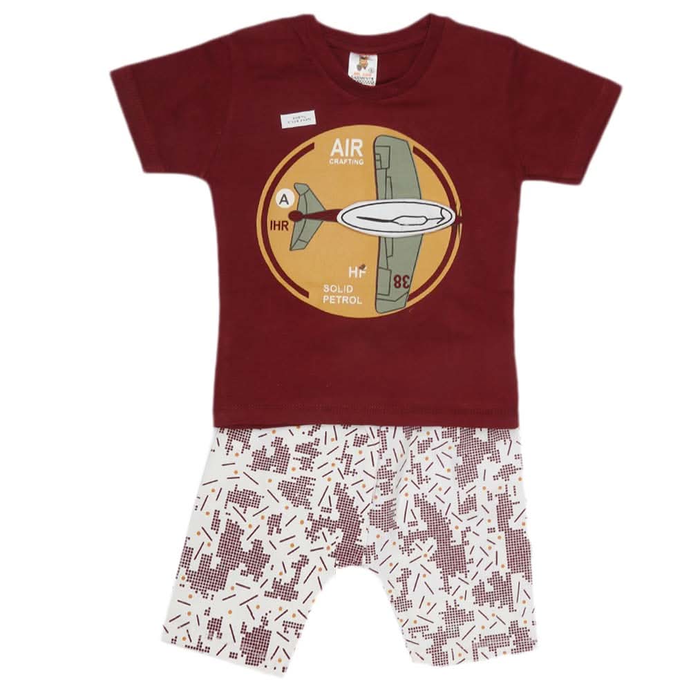 Boys Half Sleeves Suit (2209) - Maroon, Kids, Boys Sets And Suits, Chase Value, Chase Value
