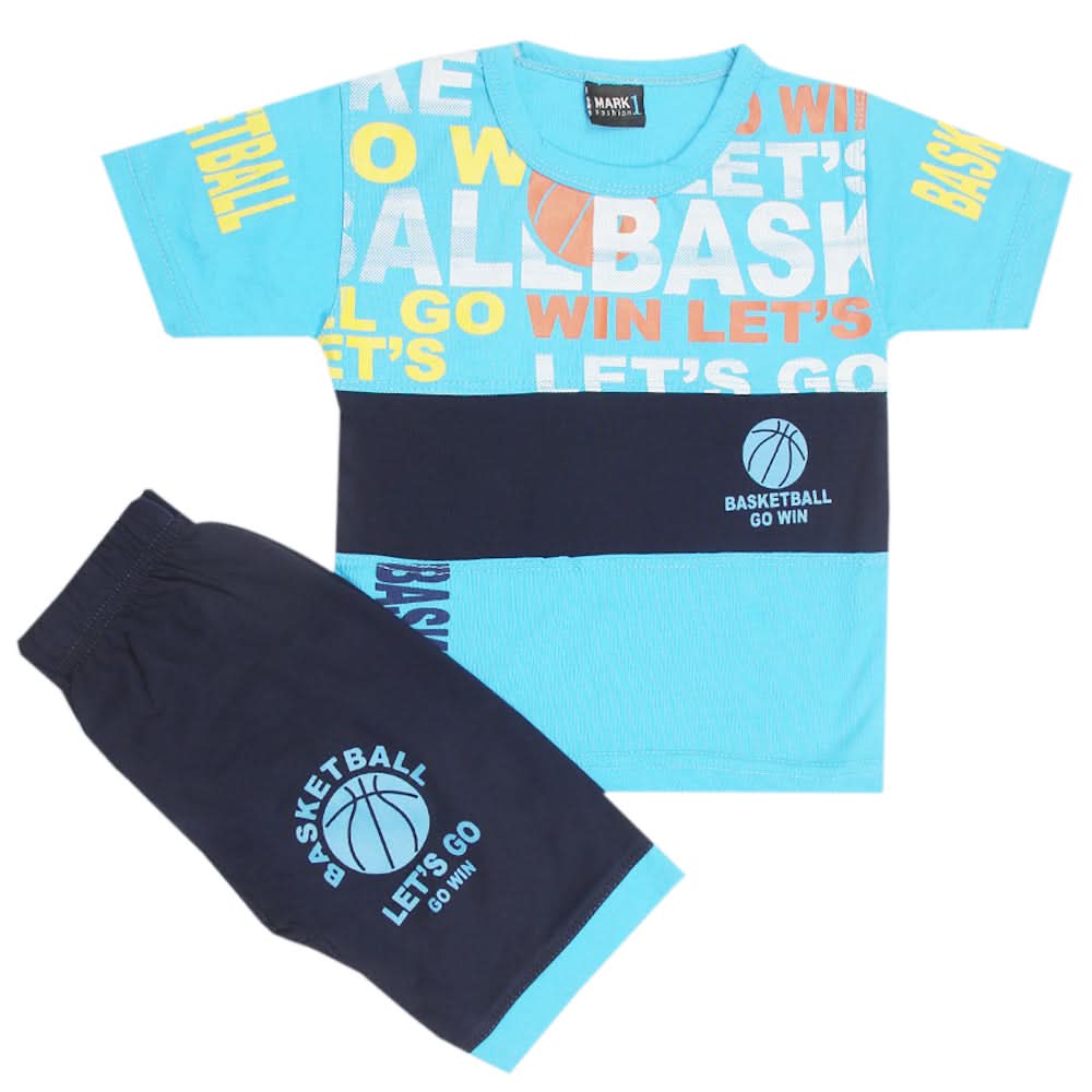 Boys Short Suit - Blue, Kids, Boys Sets And Suits, Chase Value, Chase Value