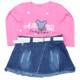 Girls Full Sleeves Frock - Pink, Kids, Girls Frocks, Chase Value, Chase Value