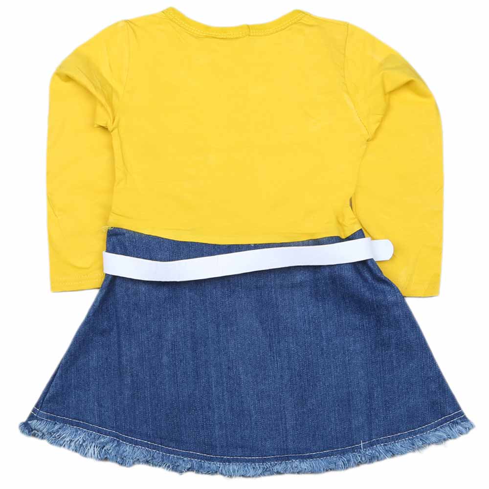Girls Full Sleeves Frock - Yellow, Kids, Girls Frocks, Chase Value, Chase Value