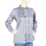Women's Full Sleeves Casual Shirt - Steel Grey, Women, T-Shirts And Tops, Chase Value, Chase Value