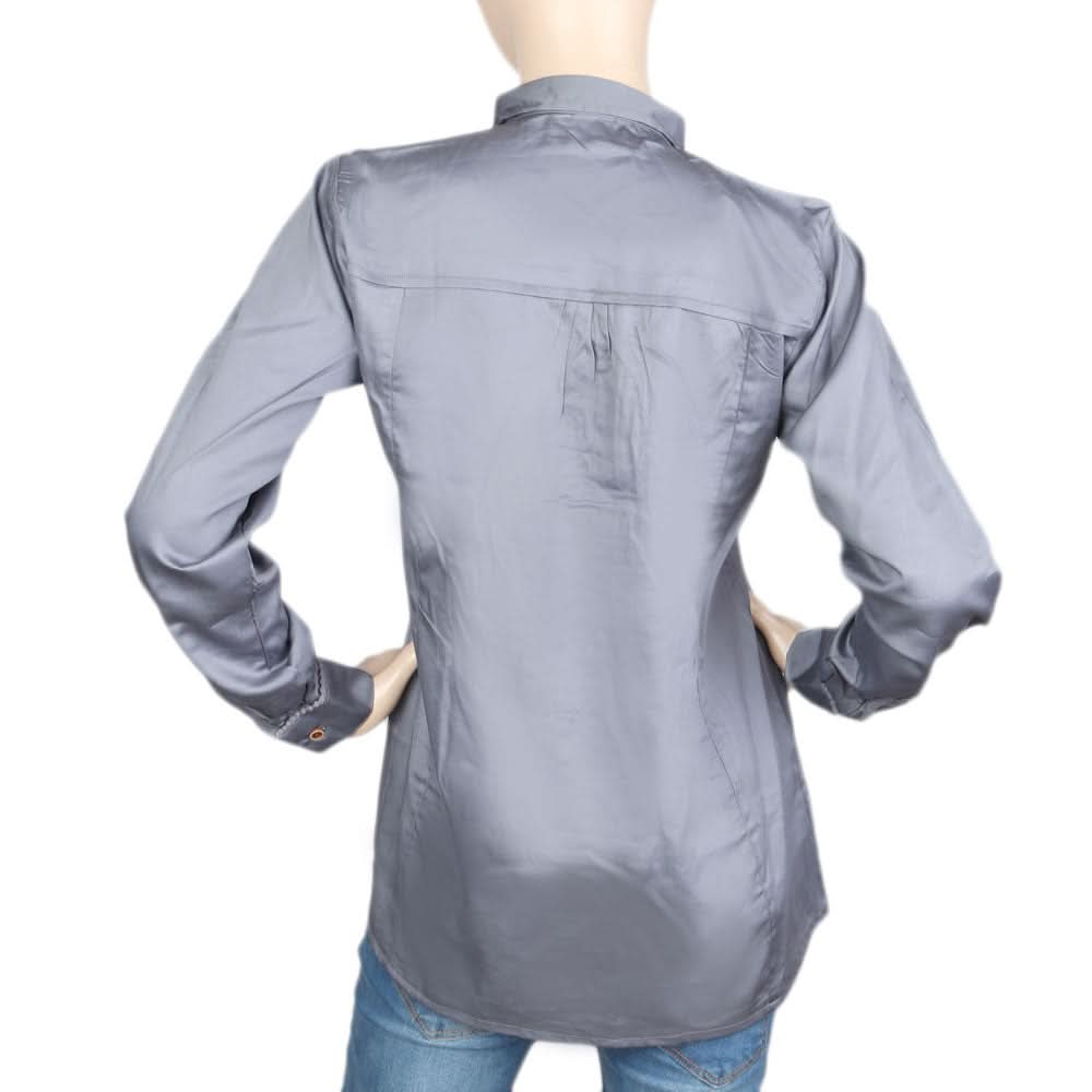 Women's Full Sleeves Casual Shirt - Steel Grey, Women, T-Shirts And Tops, Chase Value, Chase Value
