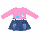 Girls Full Sleeves Frock - Pink, Kids, Girls Frocks, Chase Value, Chase Value