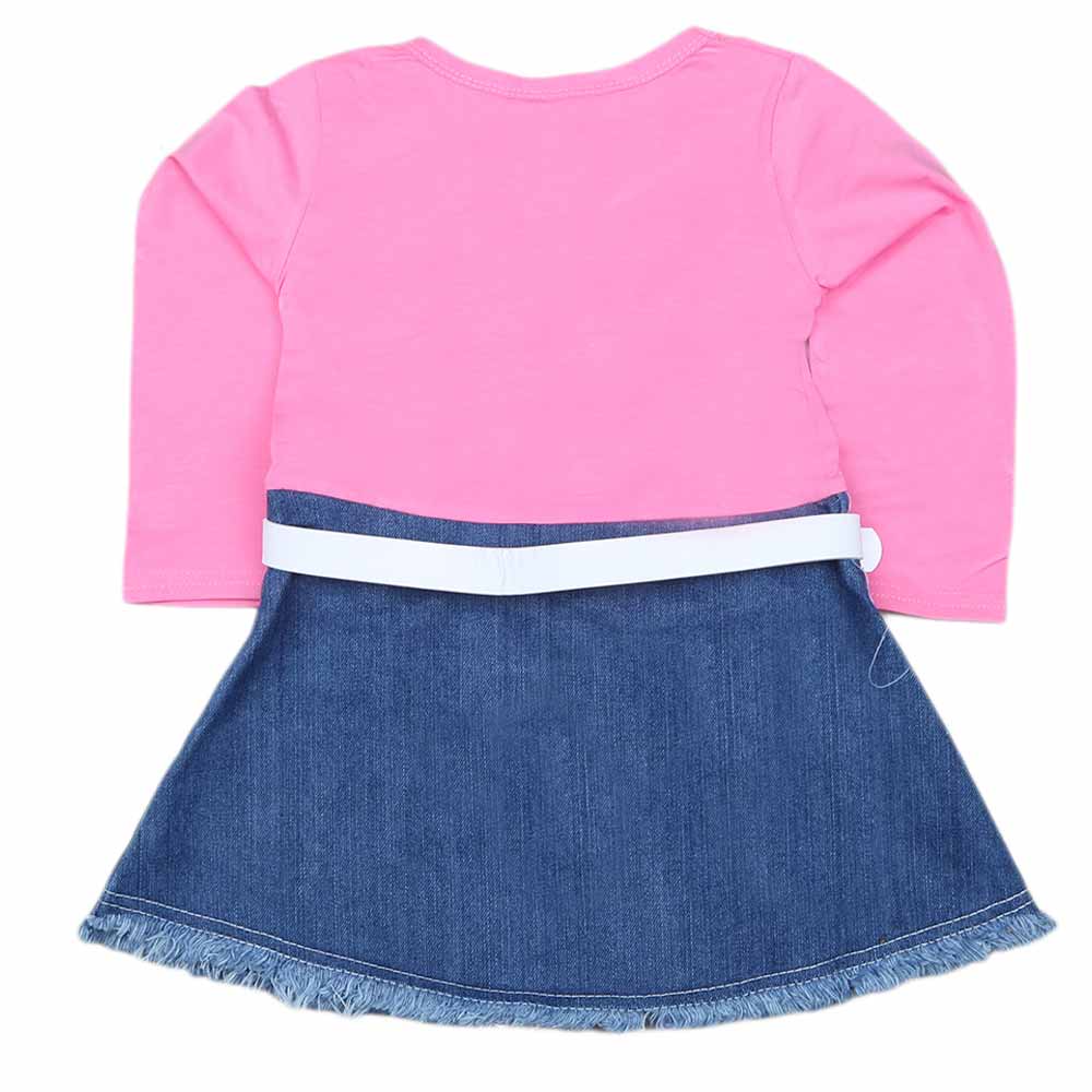 Girls Full Sleeves Frock - Pink, Kids, Girls Frocks, Chase Value, Chase Value