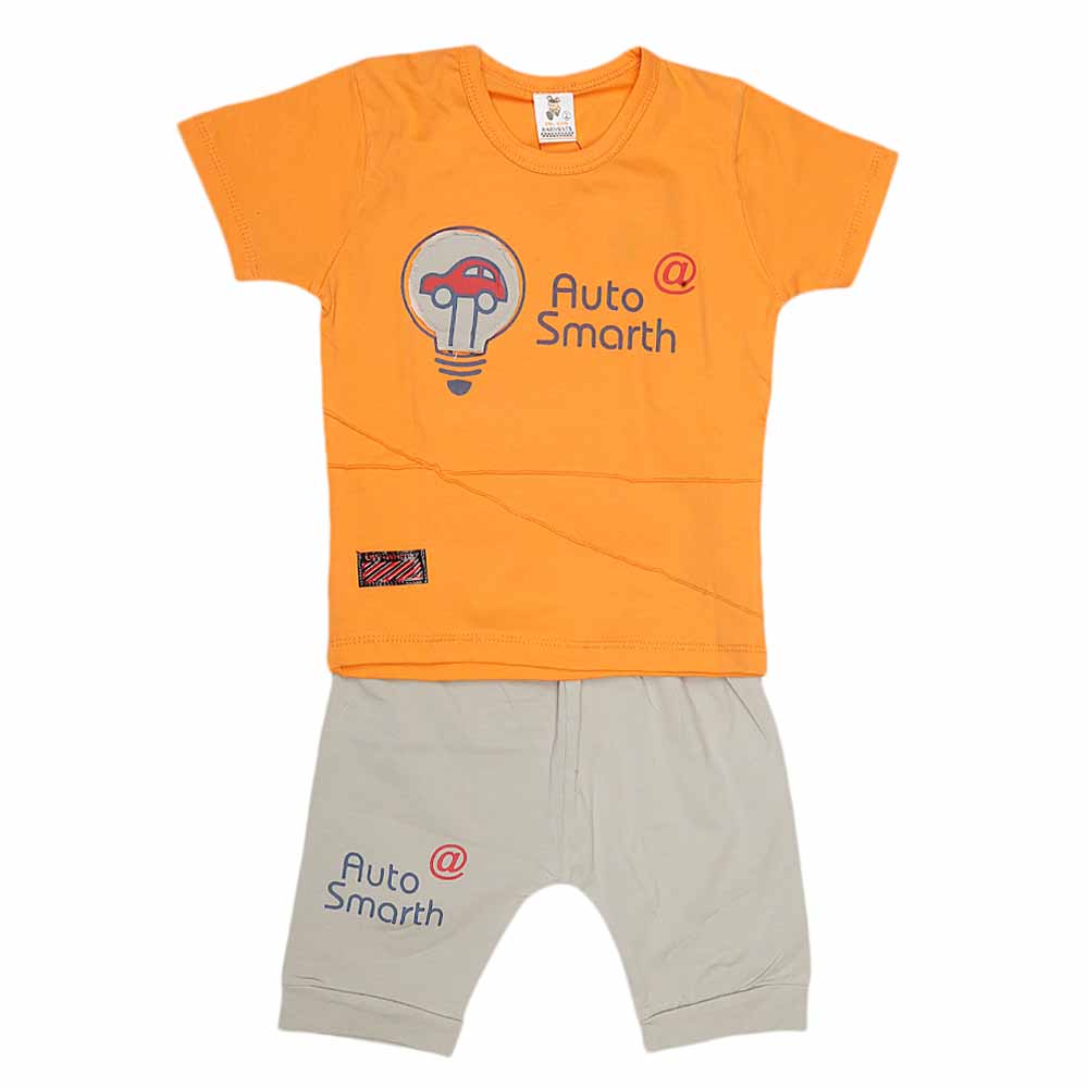 Boys Half Sleeves Suit (2200) - Orange, Kids, Boys Sets And Suits, Chase Value, Chase Value