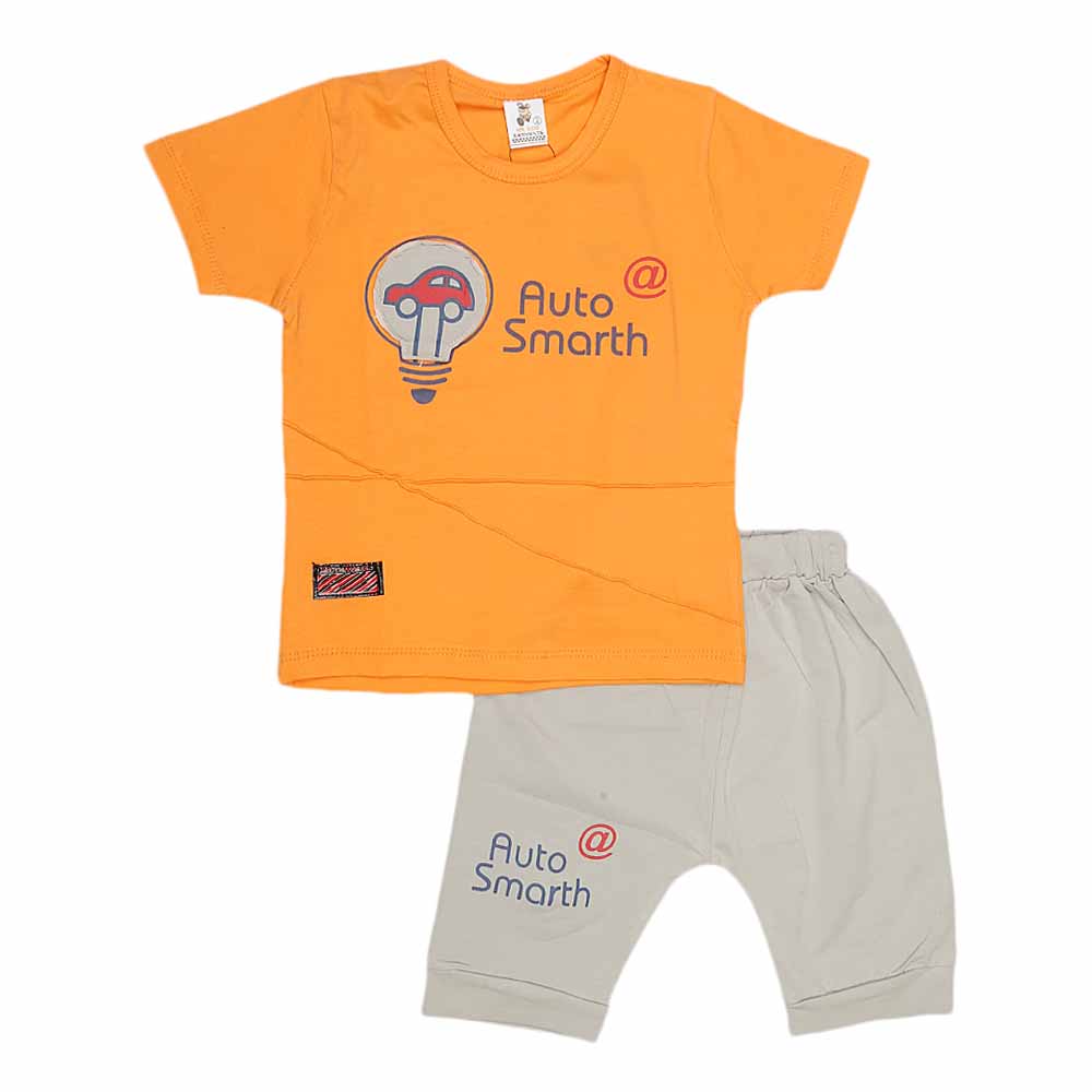 Boys Half Sleeves Suit (2200) - Orange, Kids, Boys Sets And Suits, Chase Value, Chase Value