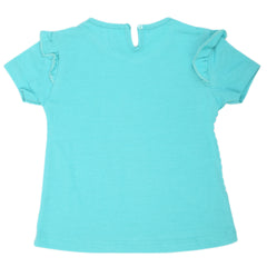 Newborn Girls Meow Butterfly T-Shirt - Green, Kids, NB Girls T-Shirts, Chase Value, Chase Value