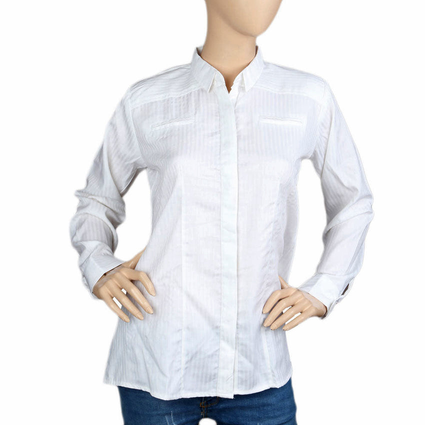 Women's Full Sleeves Casual Shirt - White, Women, T-Shirts And Tops, Chase Value, Chase Value