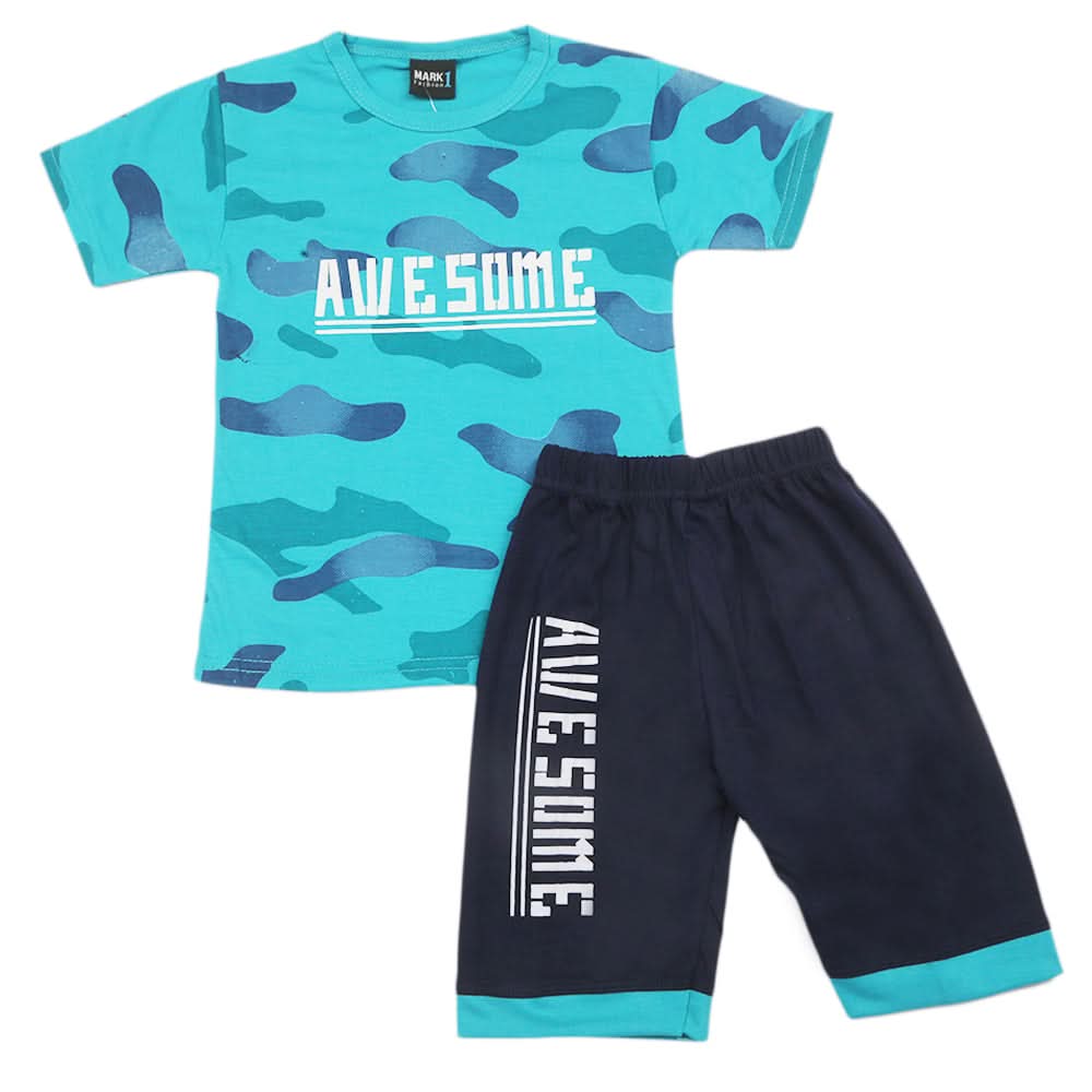 Boys Short Suit - Blue, Kids, Boys Sets And Suits, Chase Value, Chase Value