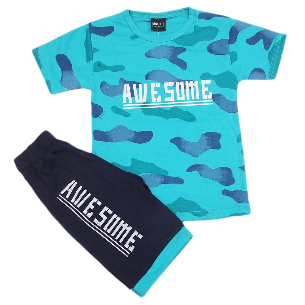Boys Short Suit - Blue, Kids, Boys Sets And Suits, Chase Value, Chase Value