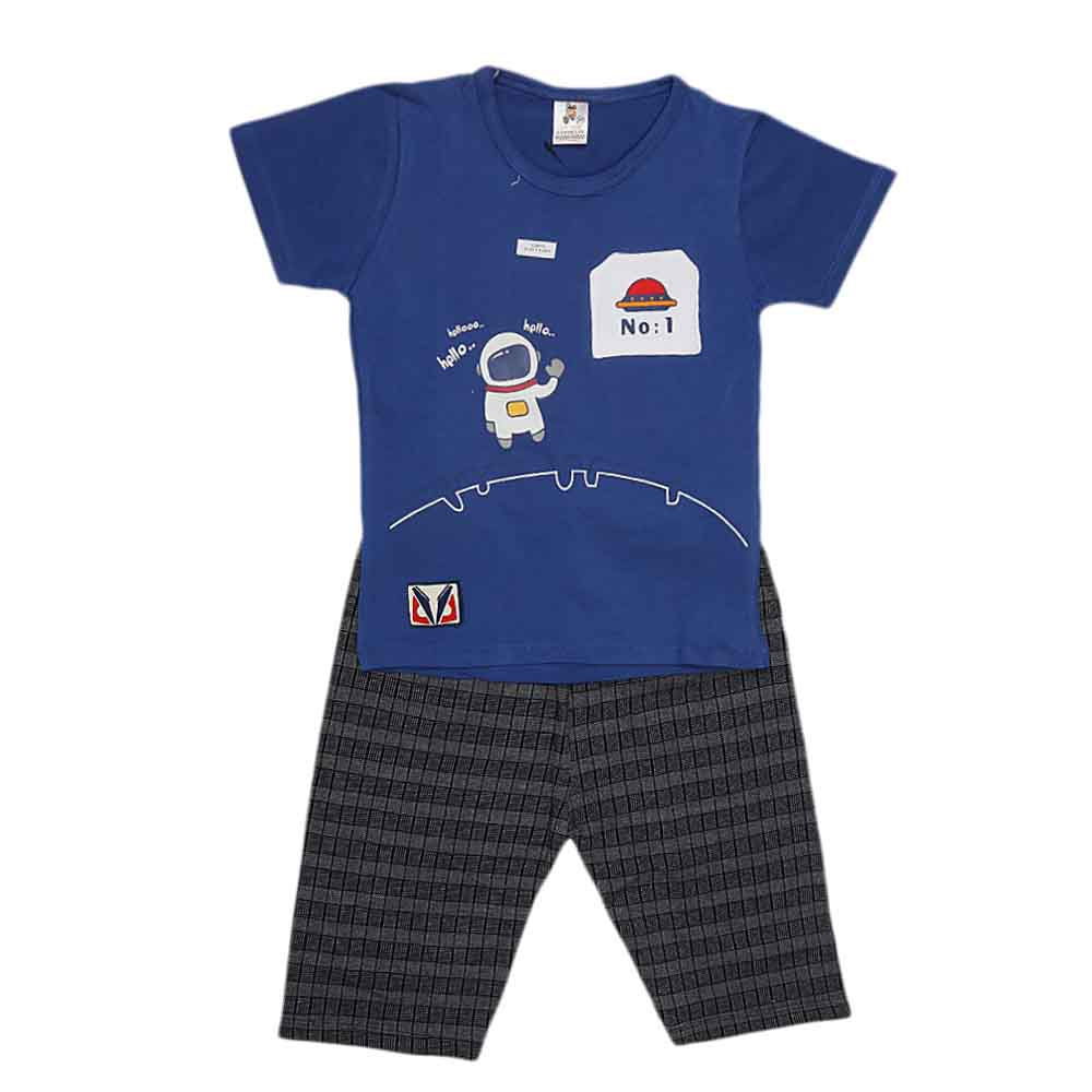 Boys Half Sleeves Suit (2361) - Royal Blue, Kids, Boys Sets And Suits, Chase Value, Chase Value