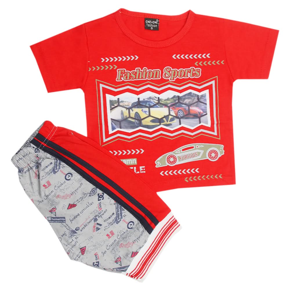 Boys Short Suit - Red, Boys Sets & Suits, Chase Value, Chase Value