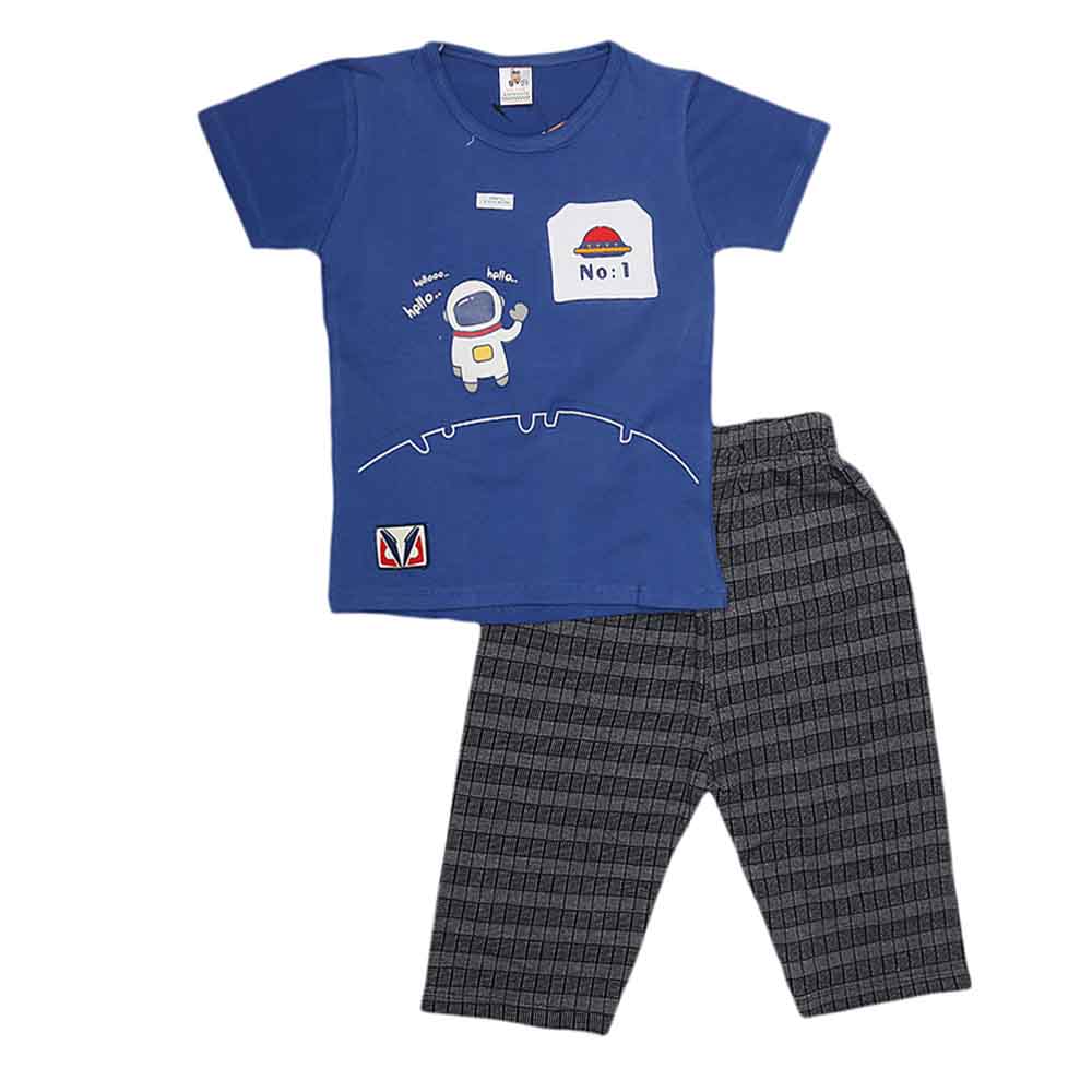 Boys Half Sleeves Suit (2361) - Royal Blue, Kids, Boys Sets And Suits, Chase Value, Chase Value