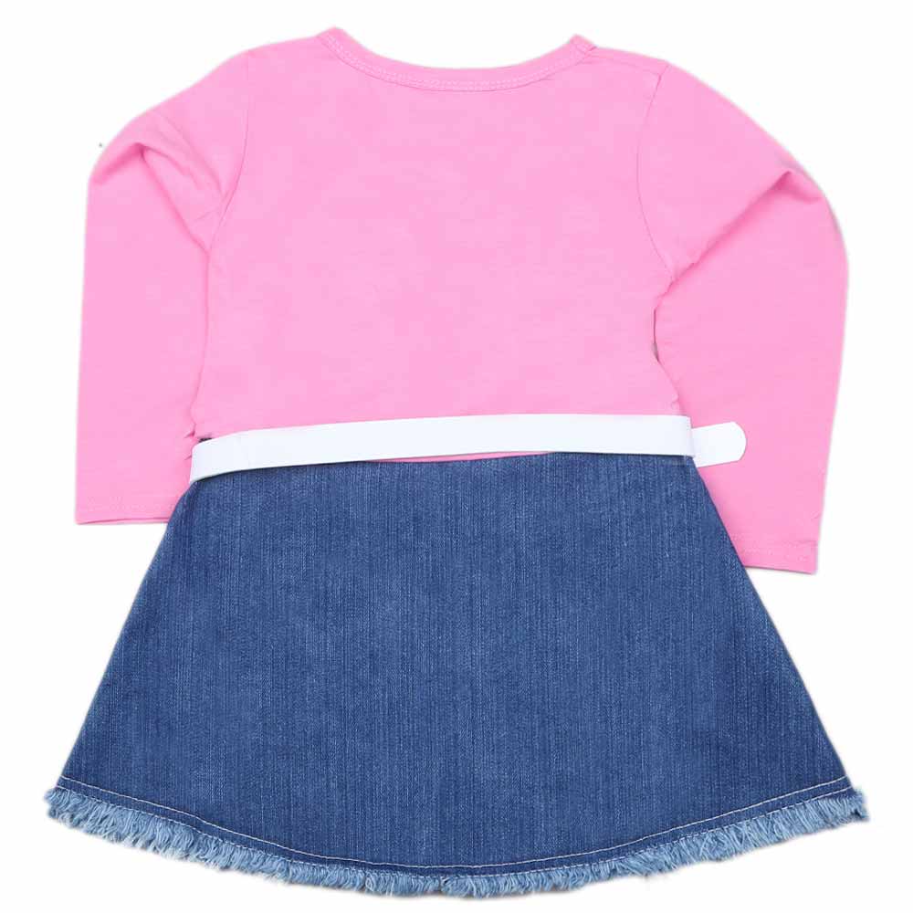 Girls Full Sleeves Frock - Pink, Kids, Girls Frocks, Chase Value, Chase Value