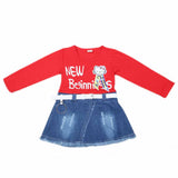 Girls Full Sleeves Frock - Red, Kids, Girls Frocks, Chase Value, Chase Value