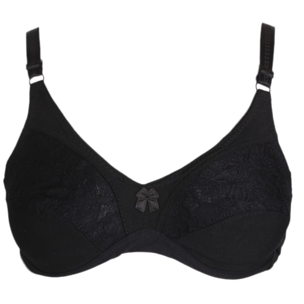 Women's Cotton Bra (B362) - Black, Women, Bras, Chase Value, Chase Value