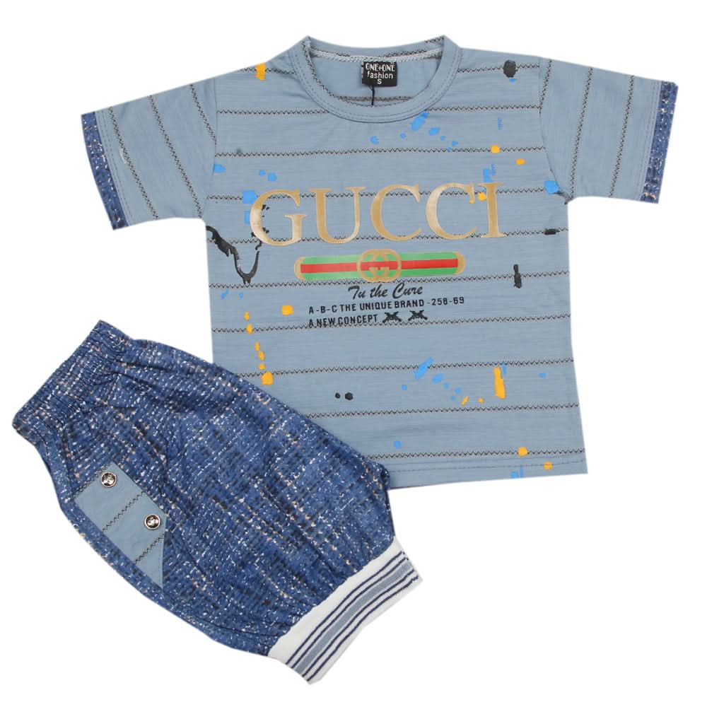 Boys Short Suit - Steel Blue, Kids, Boys Sets And Suits, Chase Value, Chase Value