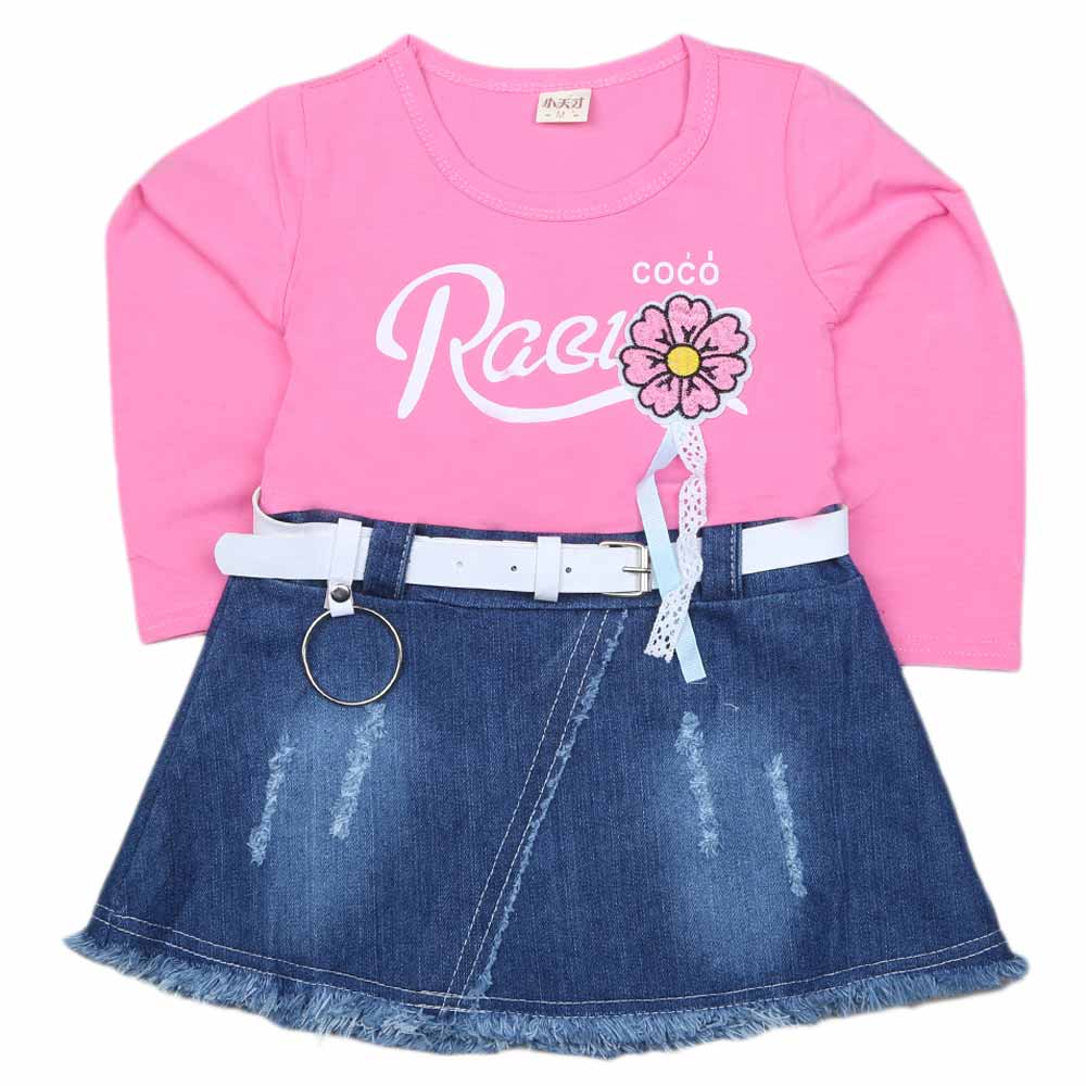 Girls Full Sleeves Frock - Pink, Kids, Girls Frocks, Chase Value, Chase Value