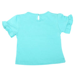 Newborn Girls Cat Eye T-Shirt - Sea Green, Kids, NB Girls T-Shirts, Chase Value, Chase Value