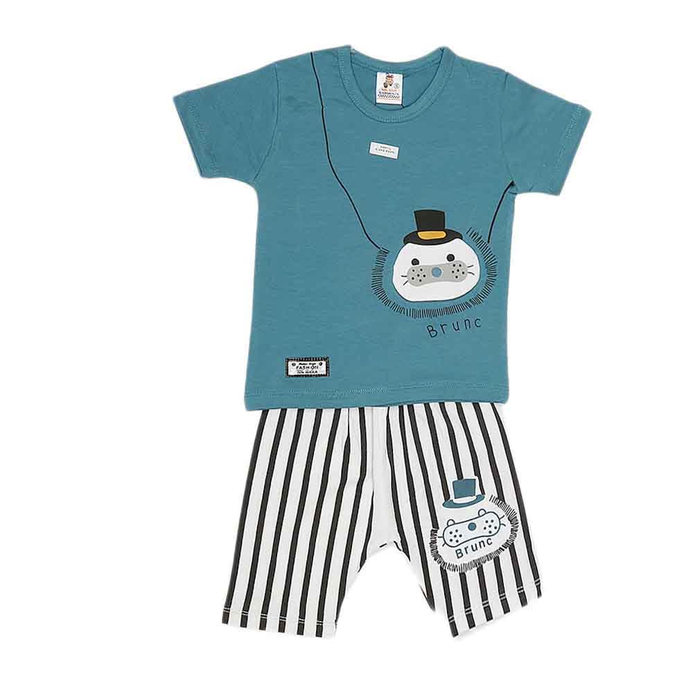 Boys Half Sleeves Suit (2338) - Steel Blue, Kids, Boys Sets And Suits, Chase Value, Chase Value