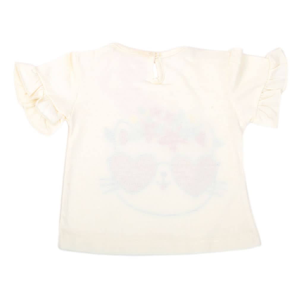Newborn Girls Cat Eye T-Shirt - White, Kids, NB Girls T-Shirts, Chase Value, Chase Value