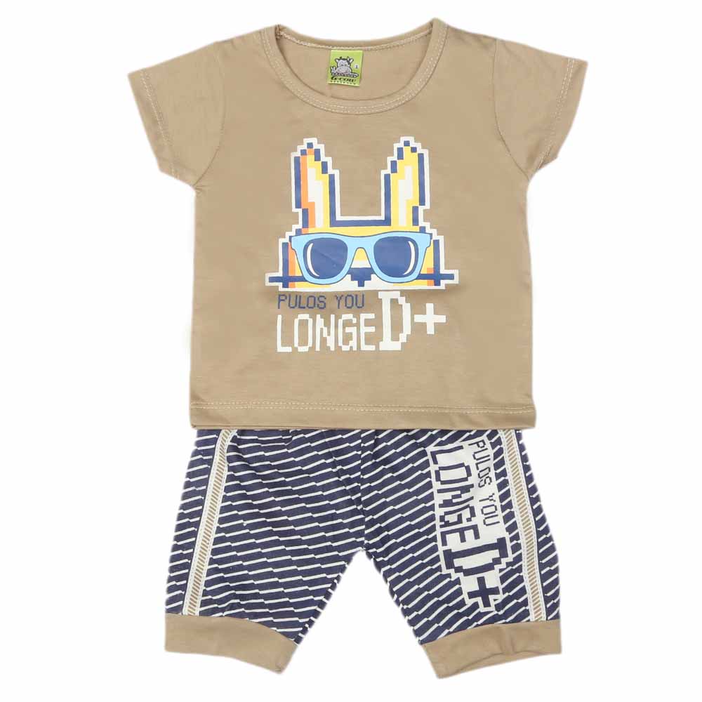 Newborn Boys Half Sleeves Suit - Beige, Kids, NB Boys Sets And Suits, Chase Value, Chase Value