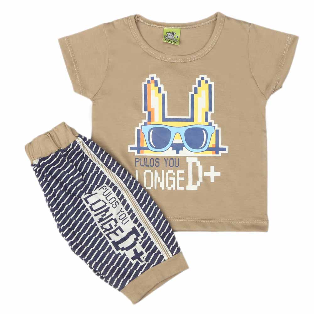 Newborn Boys Half Sleeves Suit - Beige, Kids, NB Boys Sets And Suits, Chase Value, Chase Value