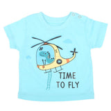 Newborn Boys Time To Fly T-Shirt  - Blue, Kids, NB Boys Shirts And T-Shirts, Chase Value, Chase Value